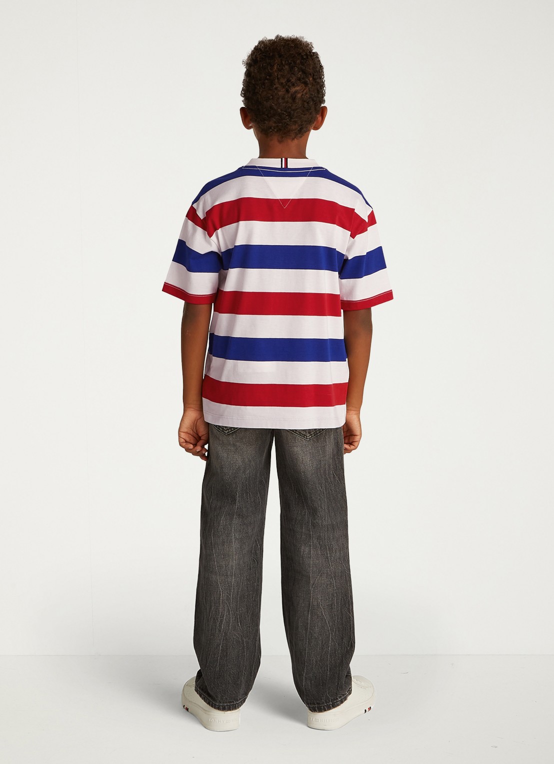 Tommy Hilfiger Essential T-shirt met streepprint - achterkant 4 rood