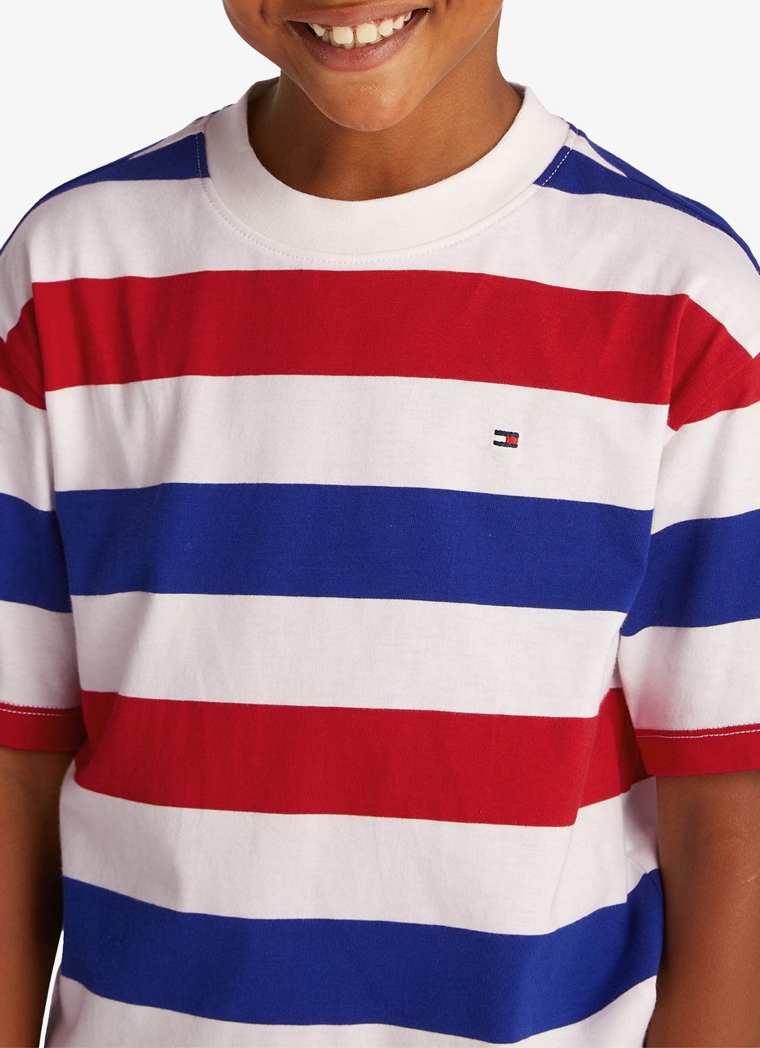 Tommy Hilfiger Essential T-shirt met streepprint - detail 3 rood
