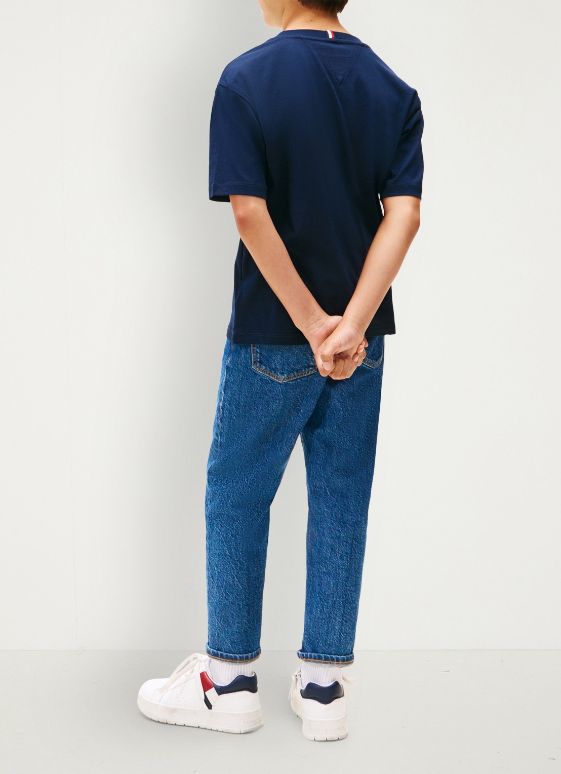 Tommy Hilfiger Essential T-shirt met streepprint - achterkant 3 dark night navy-c1g