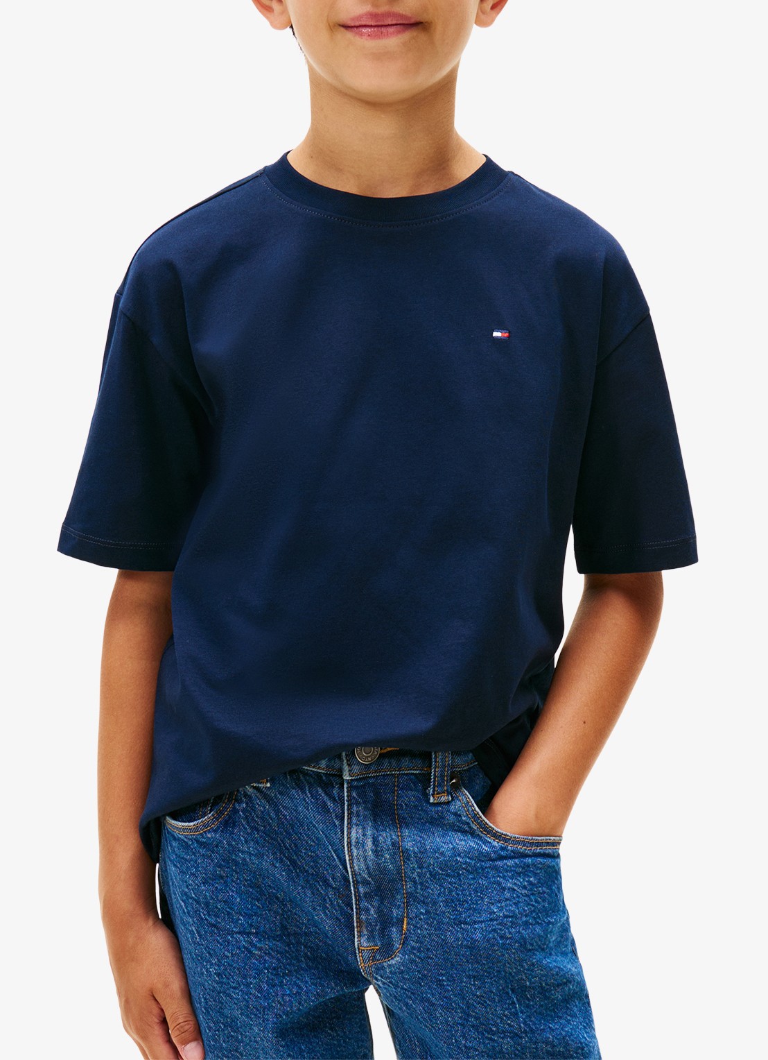 Tommy Hilfiger Essential T-shirt met streepprint - detail dark night navy-c1g