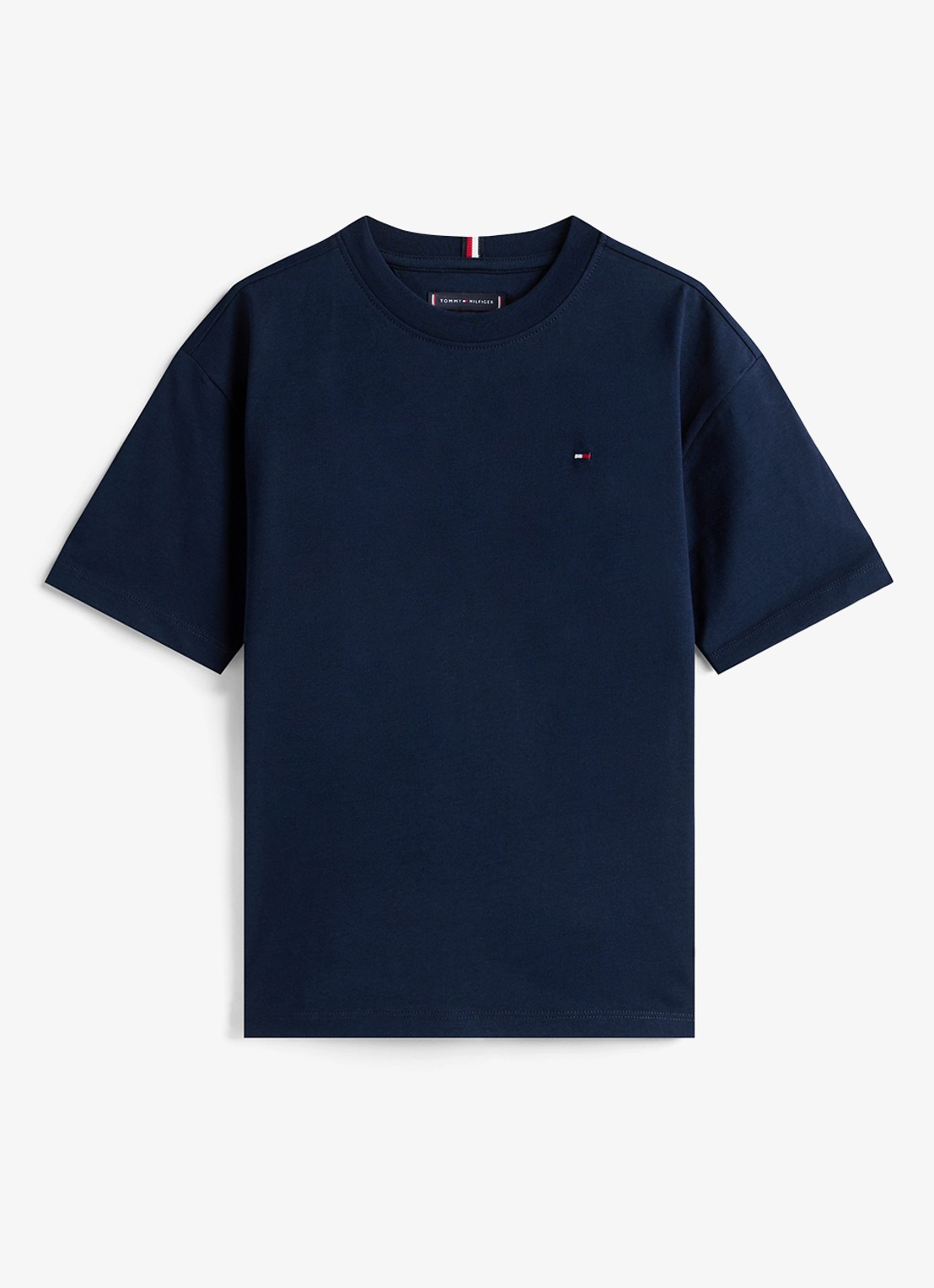 Tommy Hilfiger Essential T-shirt met streepprint - voorkant 4 dark night navy-c1g