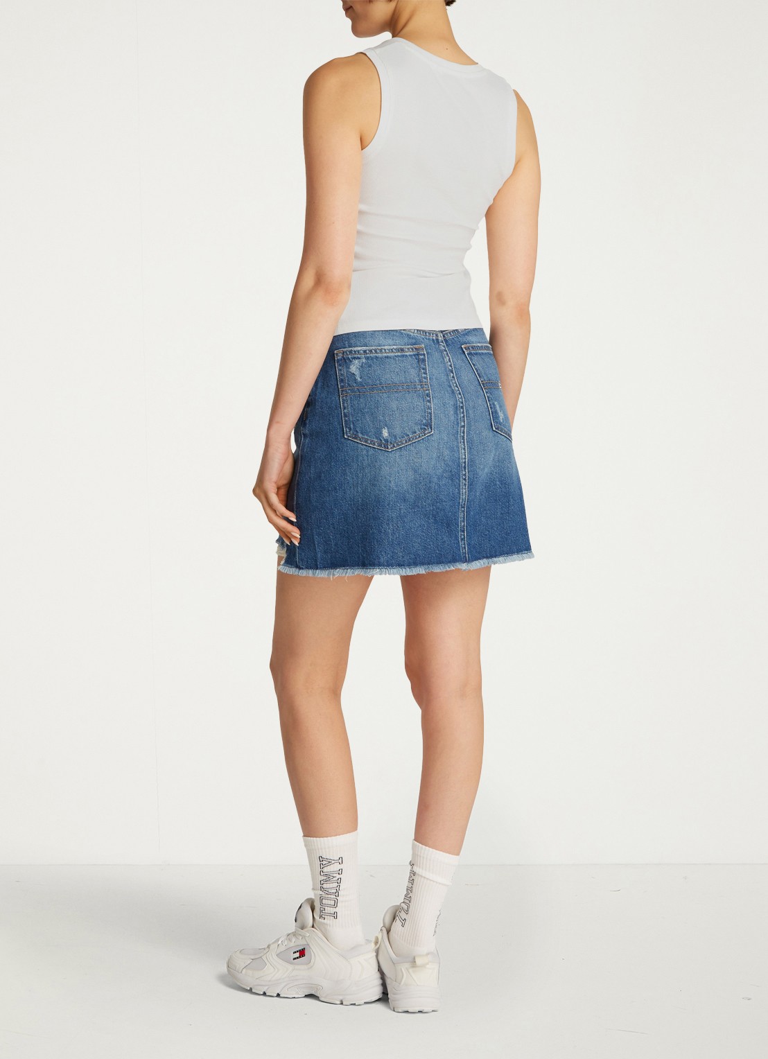 Tommy Hilfiger Essential tanktop met logo - achterkant 7 wit