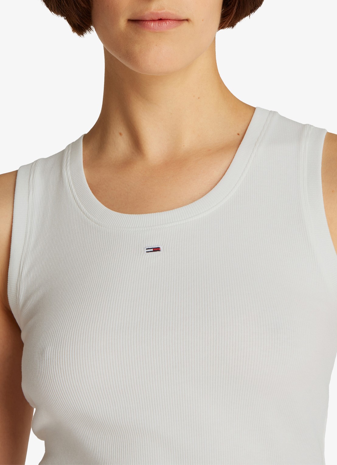 Tommy Hilfiger Essential tanktop met logo - detail 4 wit