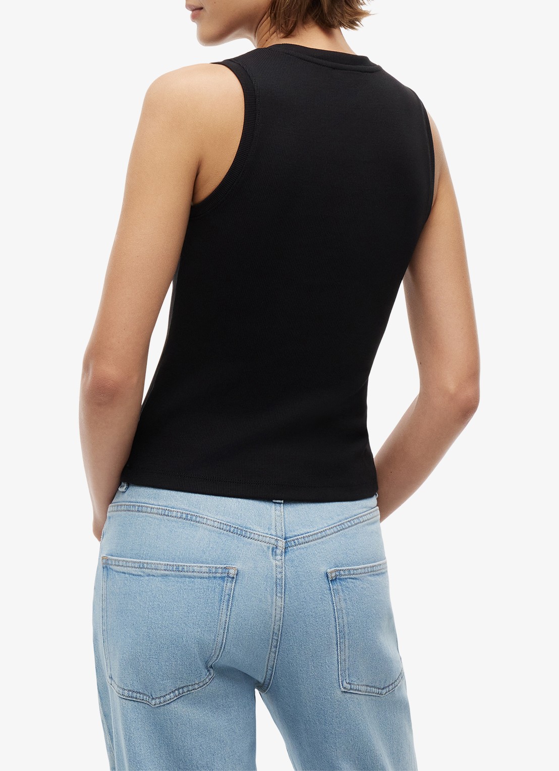 Tommy Hilfiger Essential tanktop met logo - achterkant 6 zwart