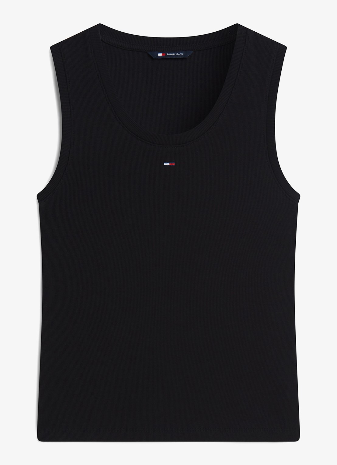 Tommy Hilfiger Essential tanktop met logo - voorkant zwart