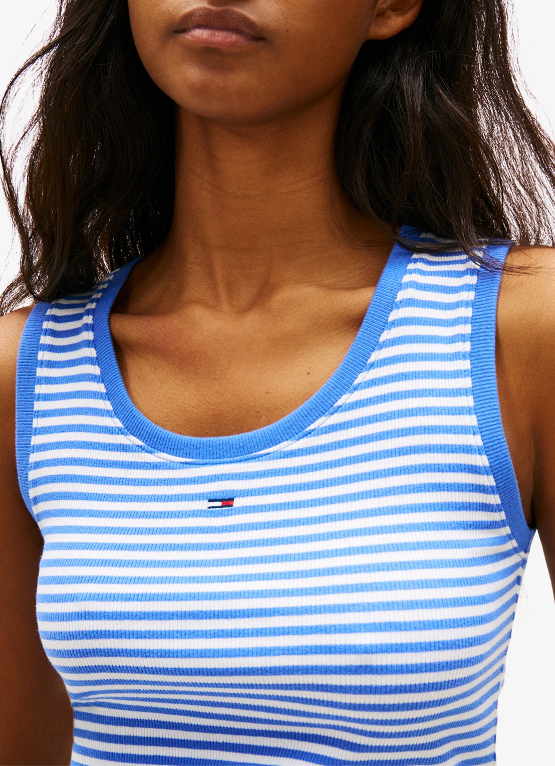 Tommy Hilfiger Essential tanktop met logo - detail 5 blauw