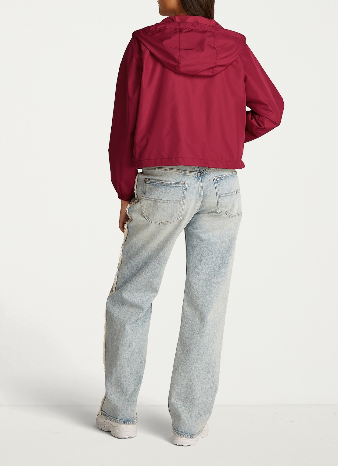 Tommy Hilfiger Essential windbreaker met steekzakken - achterkant 3 kersenrood