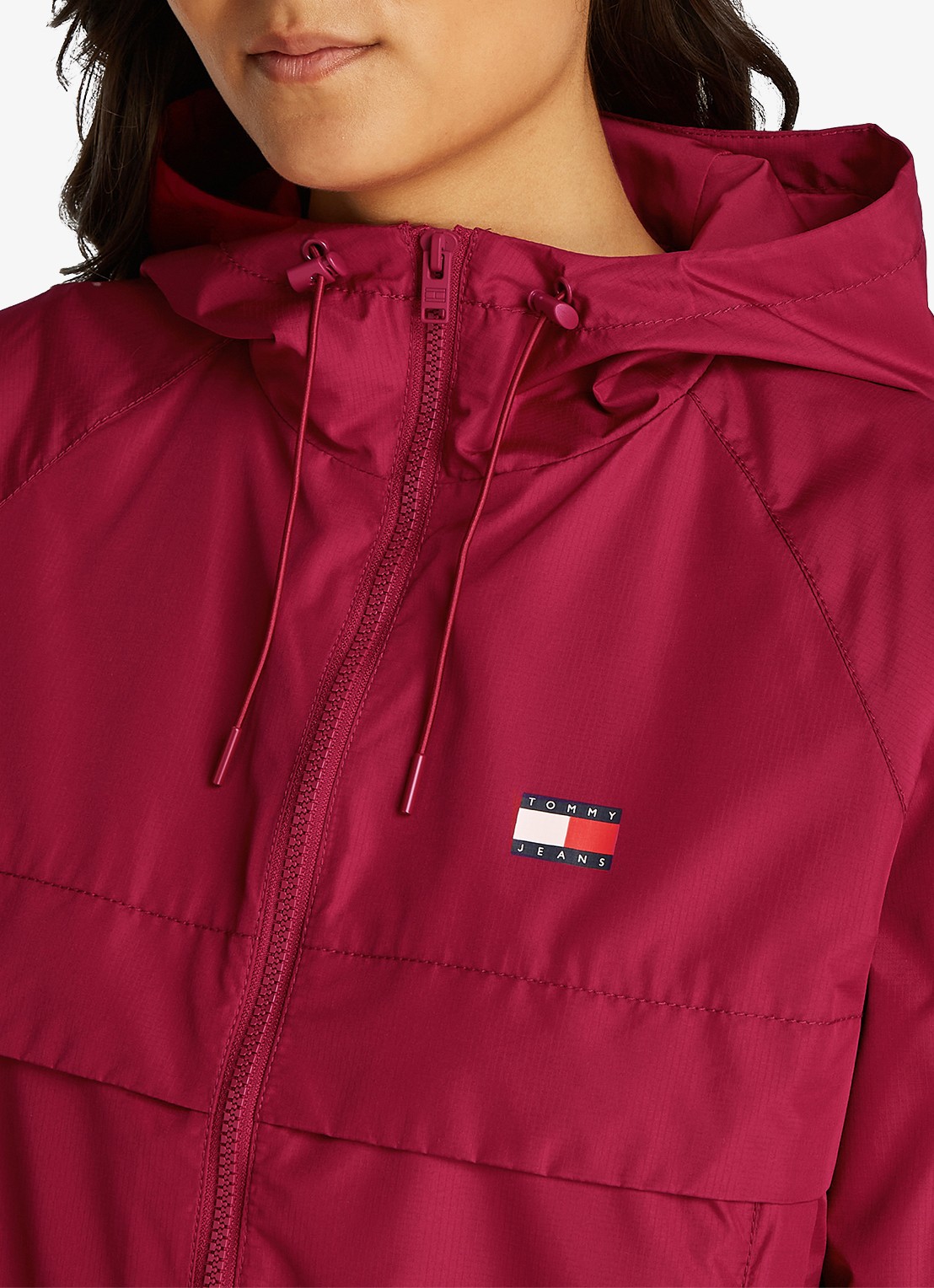 Tommy Hilfiger Essential windbreaker met steekzakken - detail 5 kersenrood