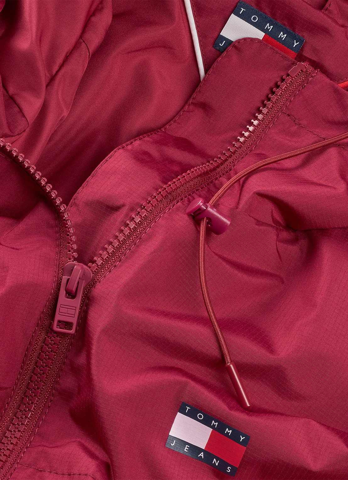 Tommy Hilfiger Essential windbreaker met steekzakken - detail 7 kersenrood
