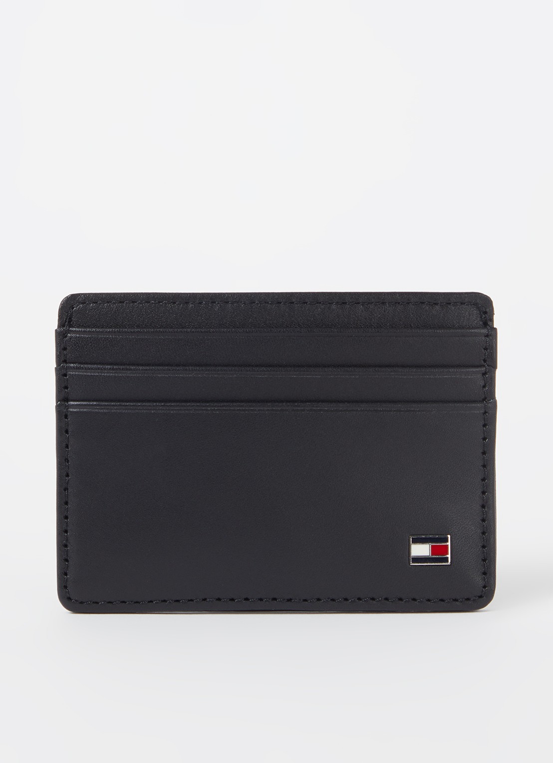 Tommy Hilfiger Eton pasjeshouder van leer met logo - voorkant zwart