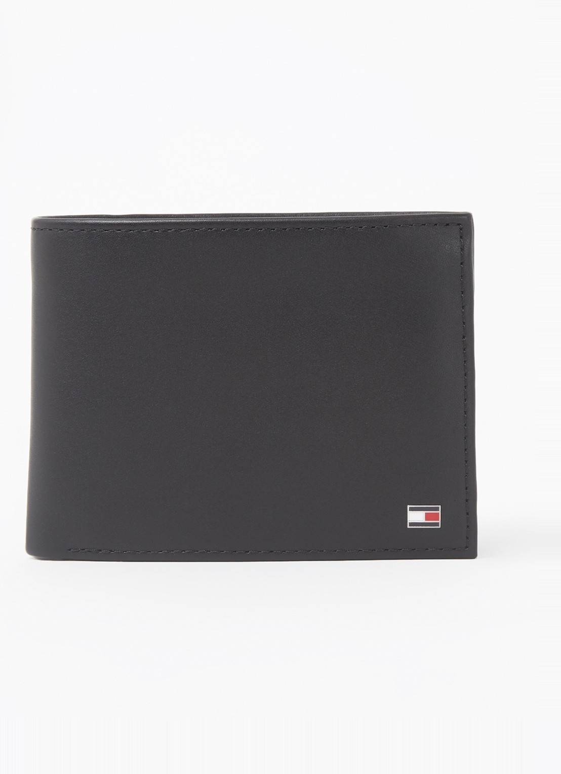 Tommy Hilfiger Eton portemonnee van leer - voorkant zwart