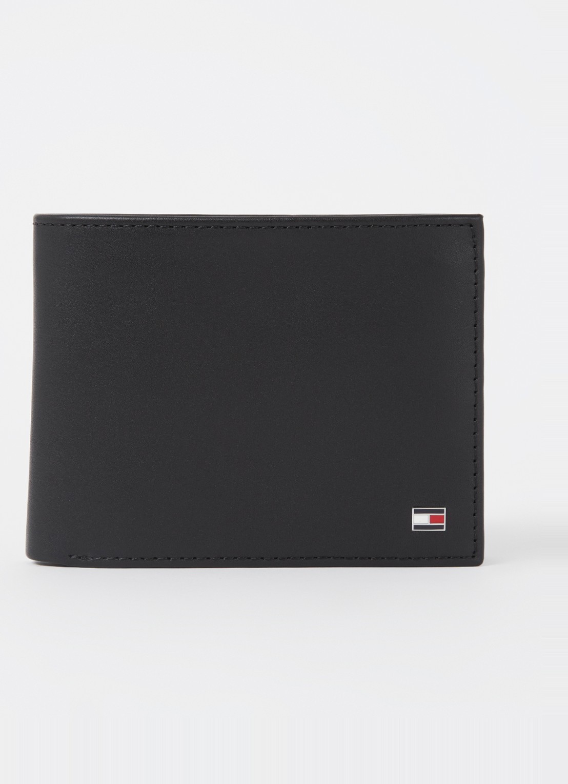Tommy Hilfiger Eton portemonnee van leer - voorkant zwart