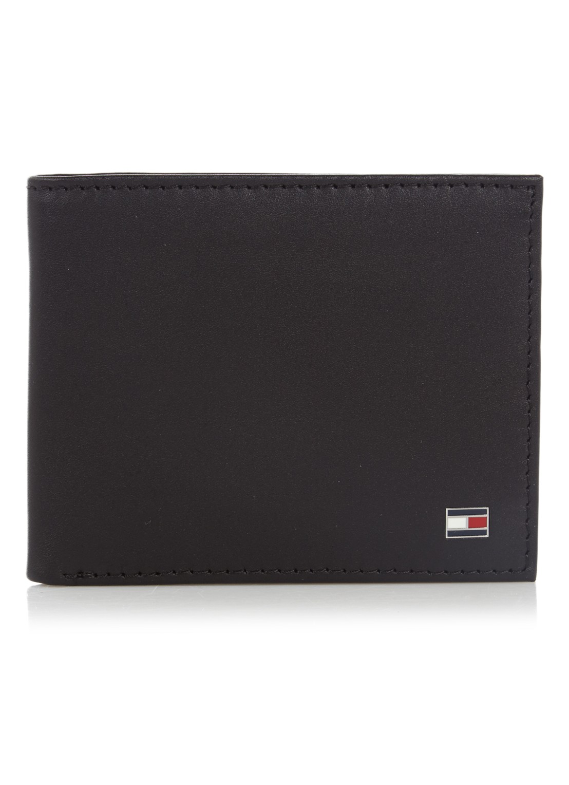 Tommy Hilfiger Eton portemonnee van leer - voorkant zwart