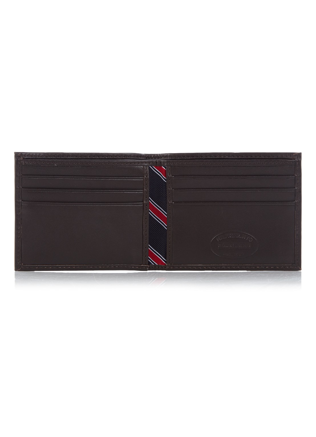 Tommy Hilfiger Eton portemonnee van leer - detail donkerbruin