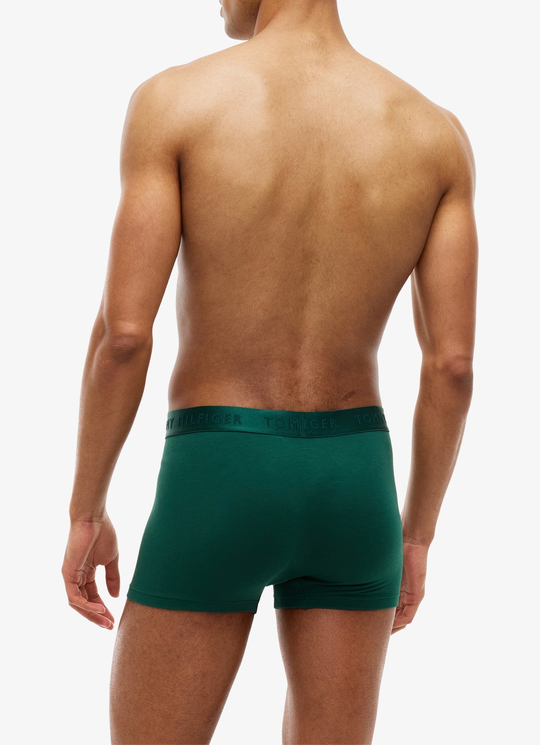 Tommy Hilfiger Everyday Luxe boxershorts met logoband in 3-pack - achterkant groen