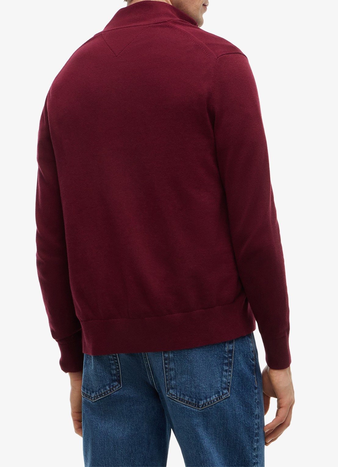 Tommy Hilfiger Fijngebreid vest in kasjmierblend met logoborduring  - achterkant 3 rood