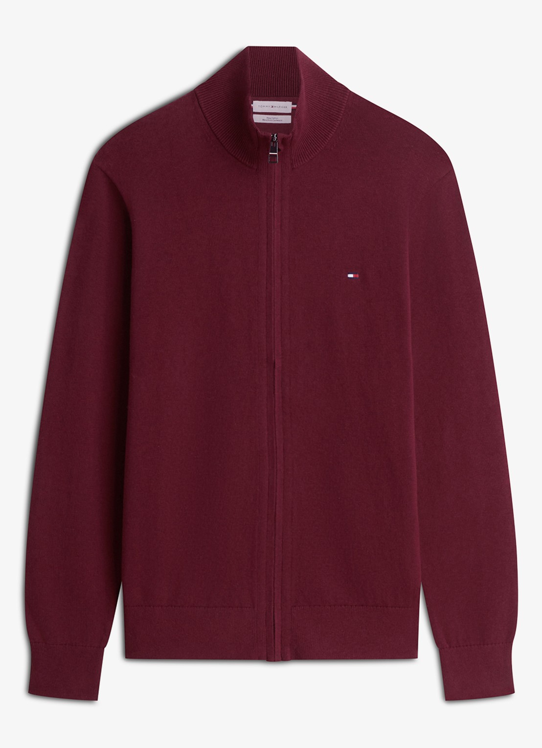 Tommy Hilfiger Fijngebreid vest in kasjmierblend met logoborduring  - voorkant rood