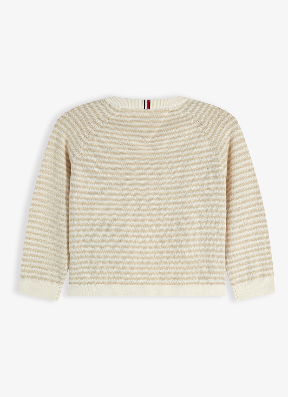 Tommy Hilfiger Fijngebreid vest met streepprint - achterkant ivoor