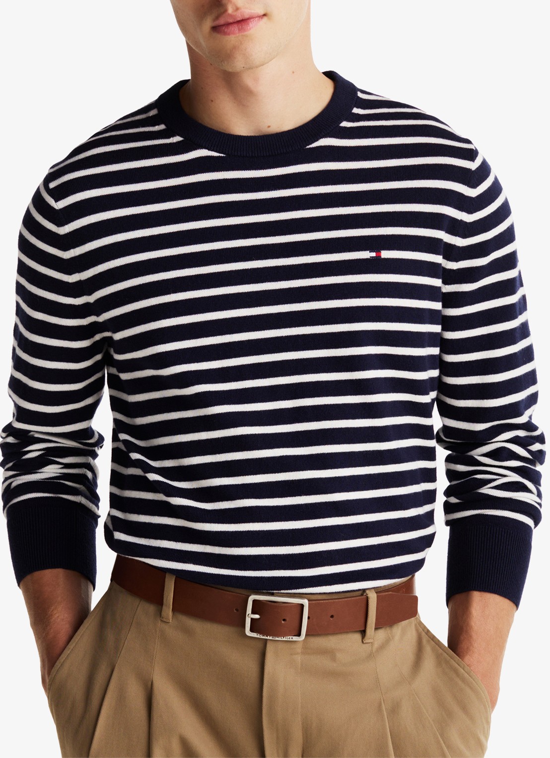 Tommy Hilfiger Fijngebreide pullover in kasjmierblend met logoborduring - detail 3 multicolor