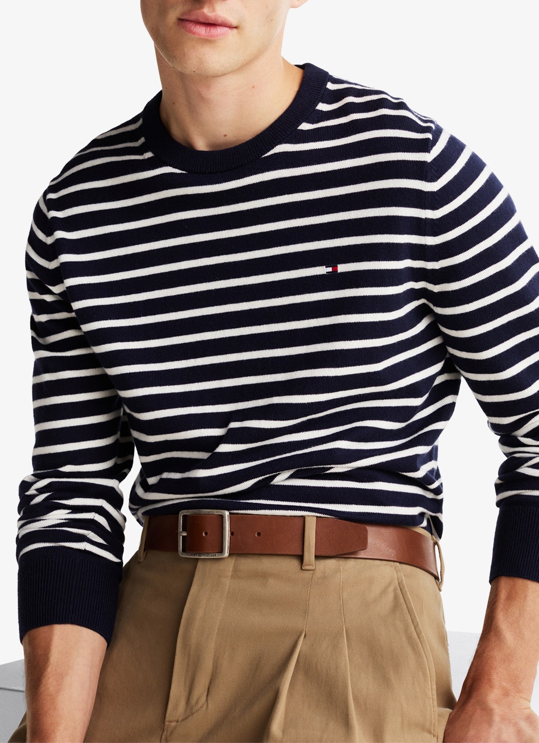 Tommy Hilfiger Fijngebreide pullover in kasjmierblend met logoborduring - detail 4 multicolor