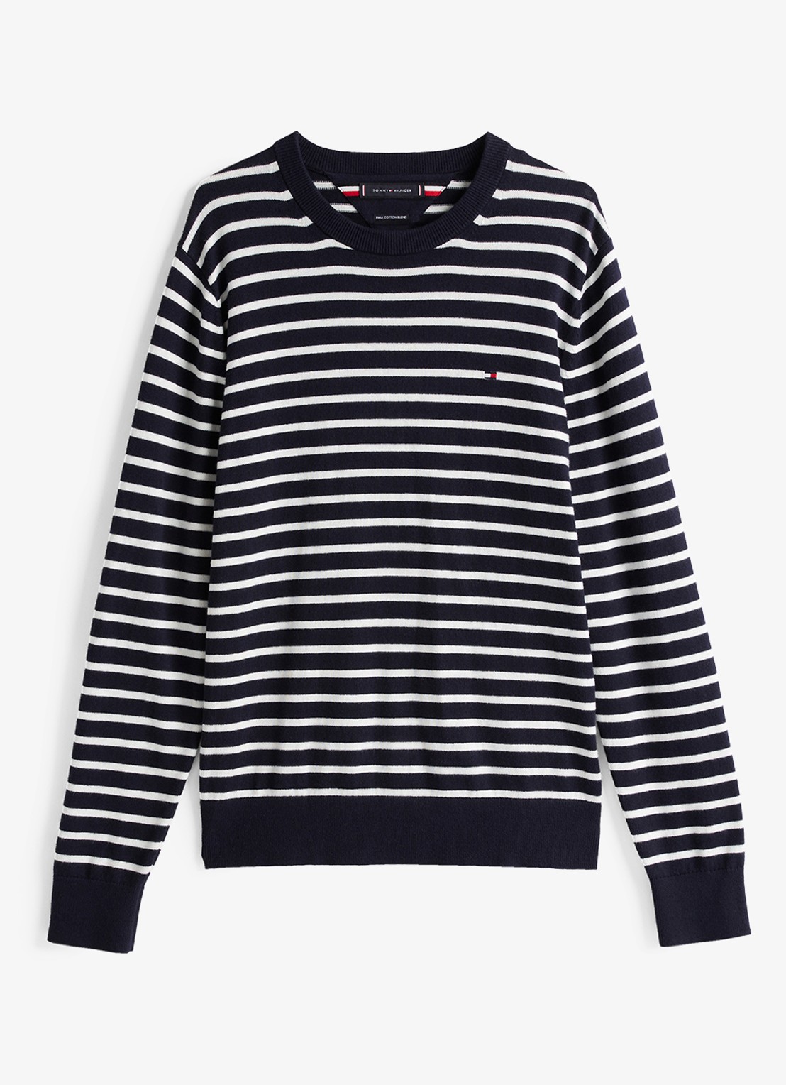 Tommy Hilfiger Fijngebreide pullover in kasjmierblend met logoborduring - voorkant multicolor