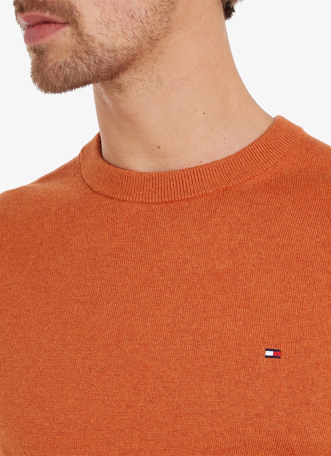 Tommy Hilfiger Fijngebreide pullover in kasjmierblend met logoborduring - voorkant 3 orange
