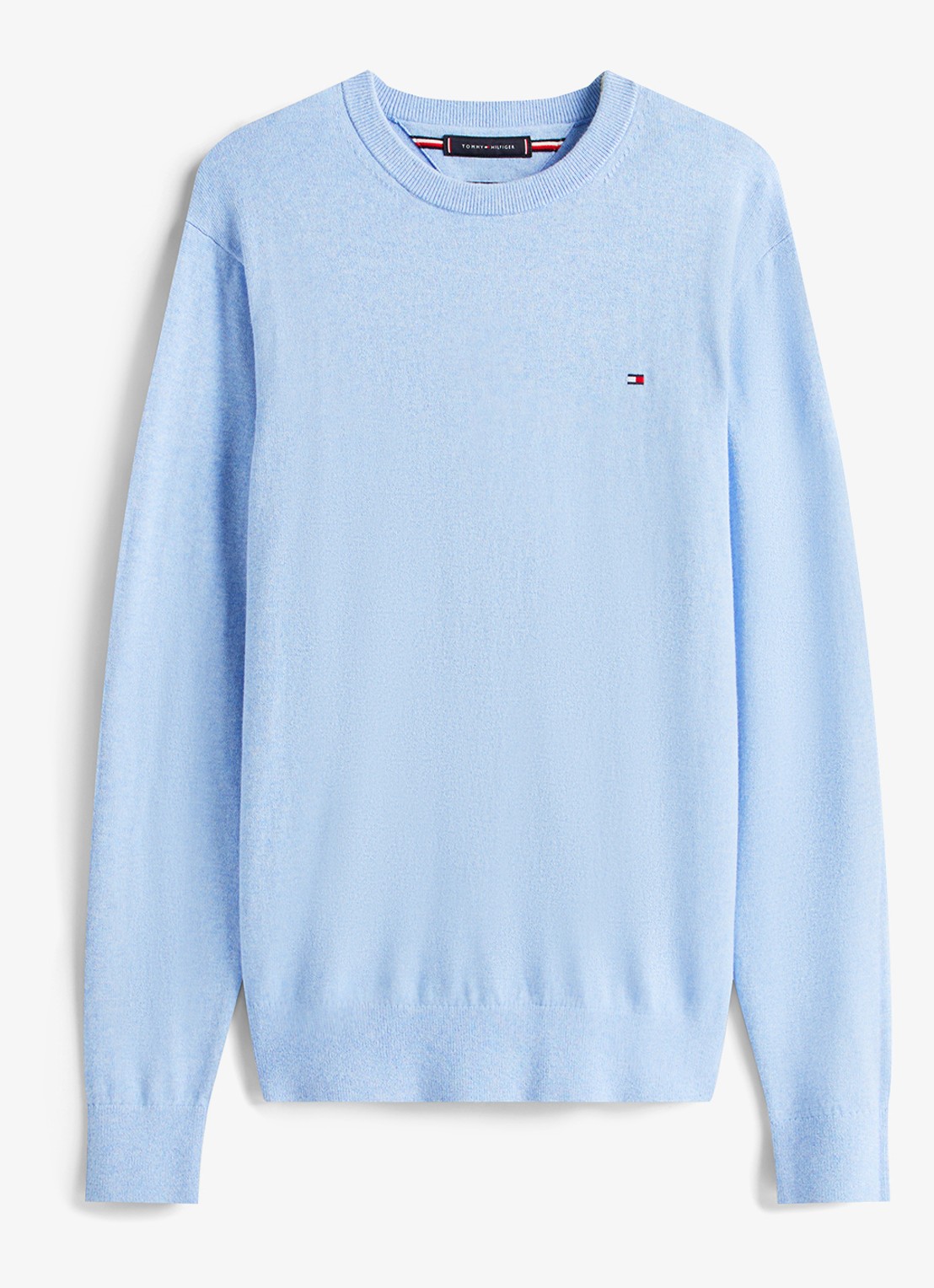 Tommy Hilfiger Fijngebreide pullover in kasjmierblend met logoborduring - voorkant 4 donkerblauw