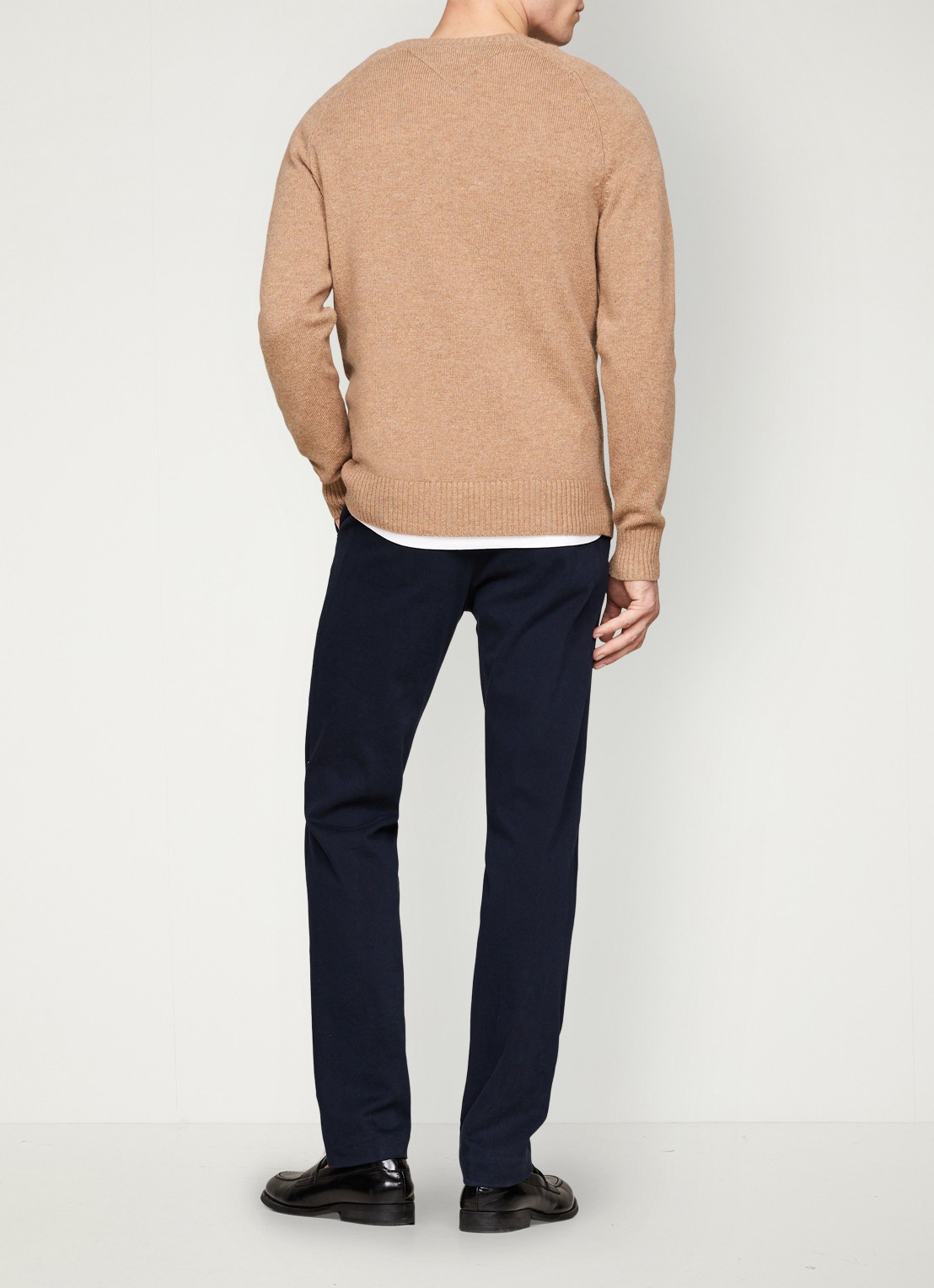 Tommy Hilfiger Fijngebreide pullover van lamswol - achterkant 6 camel