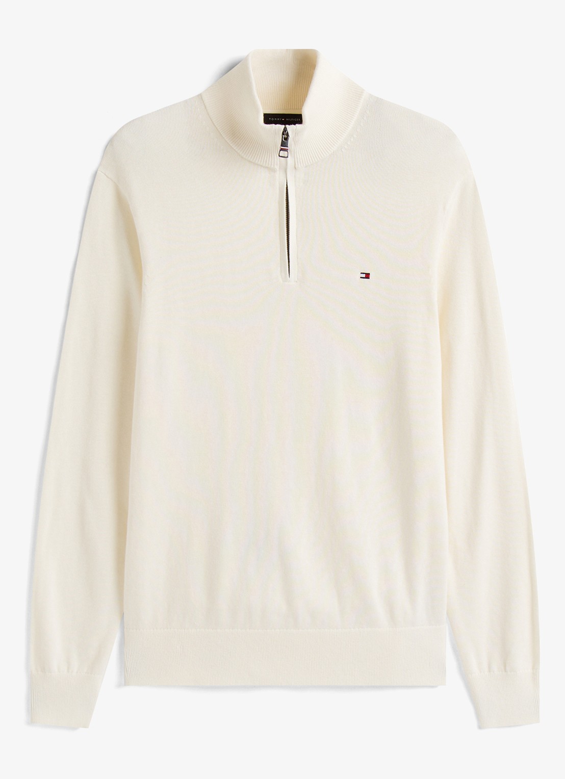 Tommy Hilfiger Fijngebreide trui in kasjmierblend met logoborduring - voorkant 4 creme