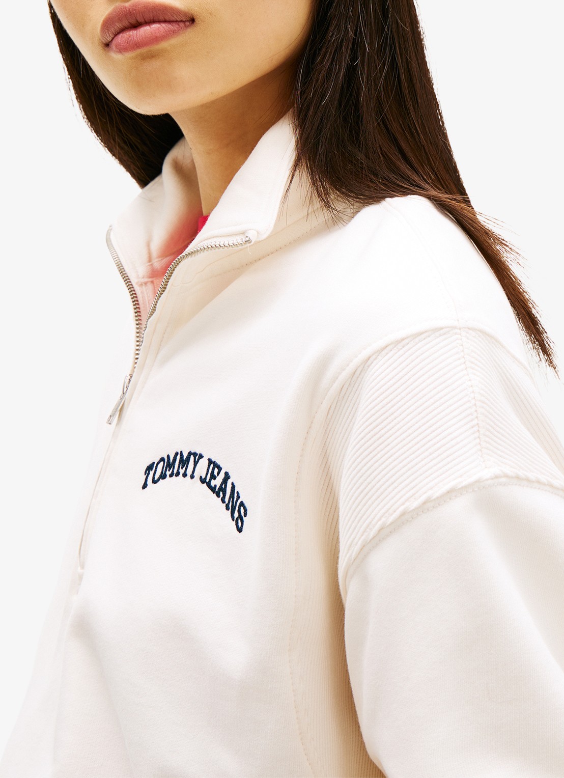 Tommy Hilfiger Fijngebreide trui met ingebreid logo - detail 4 wit