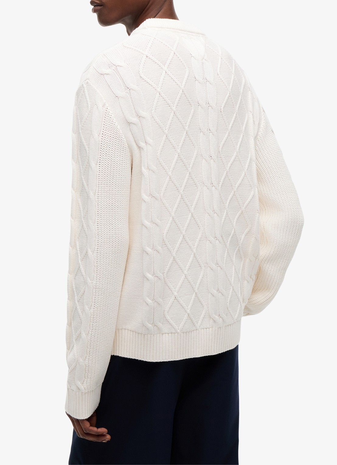 Tommy Hilfiger Fijngebreide trui met logo - achterkant 3 wit