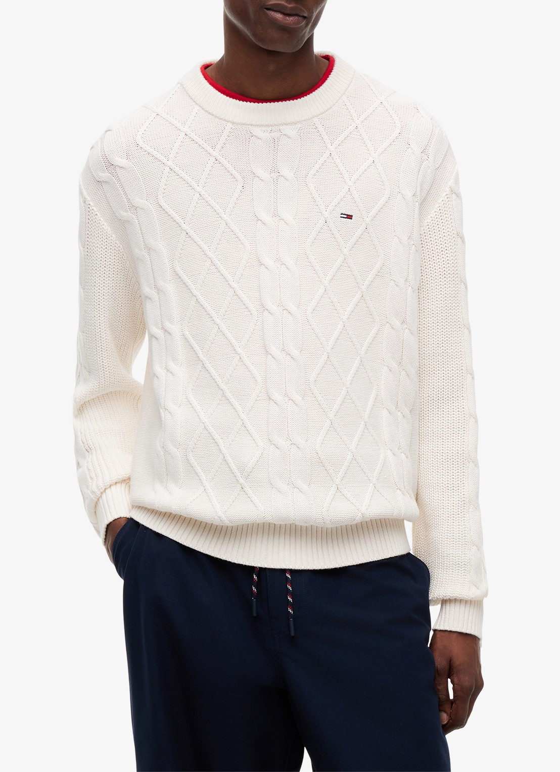 Tommy Hilfiger Fijngebreide trui met logo - detail 4 wit