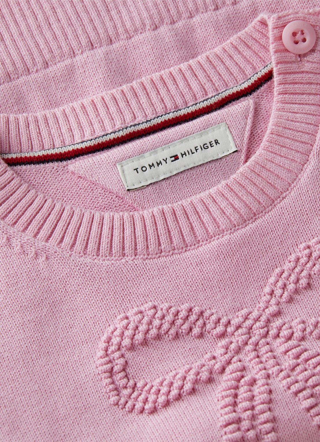 Tommy Hilfiger Fijngebreide trui met structuur - detail 2 roze