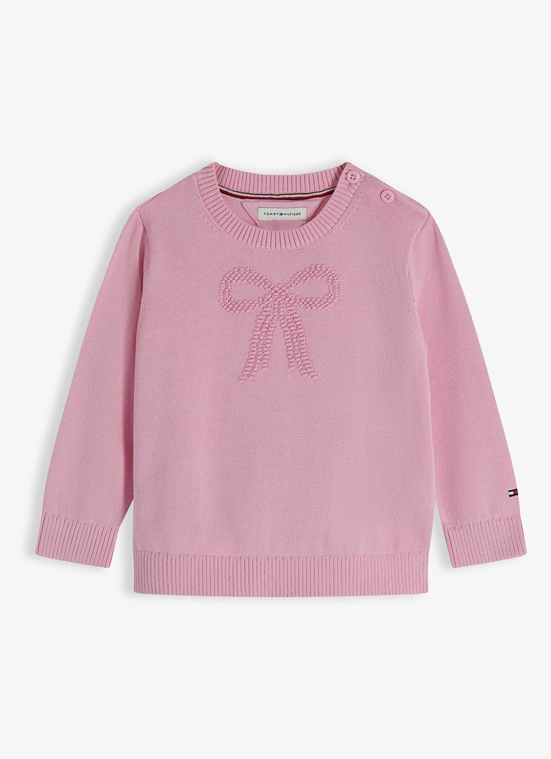 Tommy Hilfiger Fijngebreide trui met structuur - voorkant roze