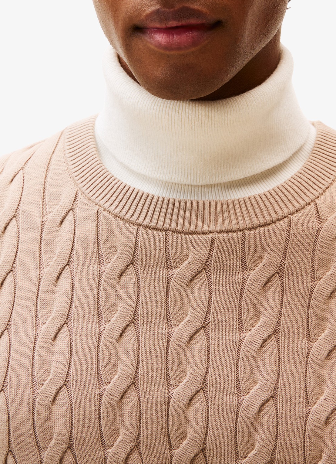 Tommy Hilfiger Flag Embroidery Cable Knit Jumper - detail 5 staalblauw