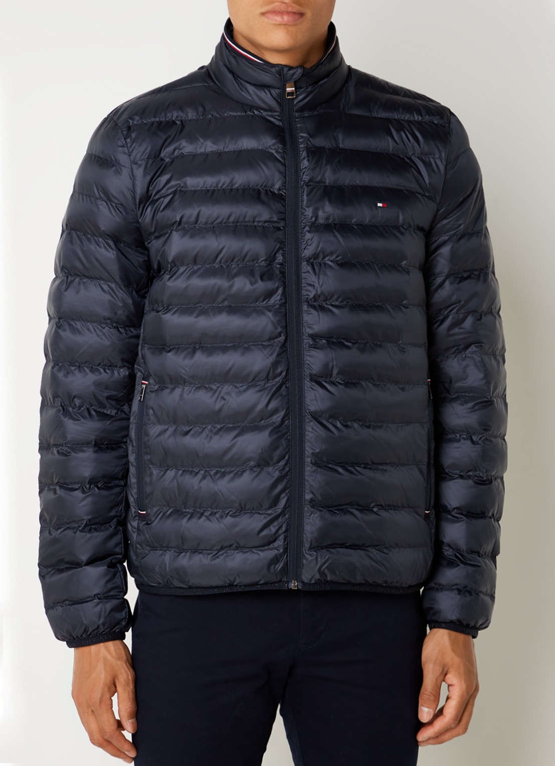 Tommy Hilfiger Gewatteerd jack met logo - detail 4 lichtblauw