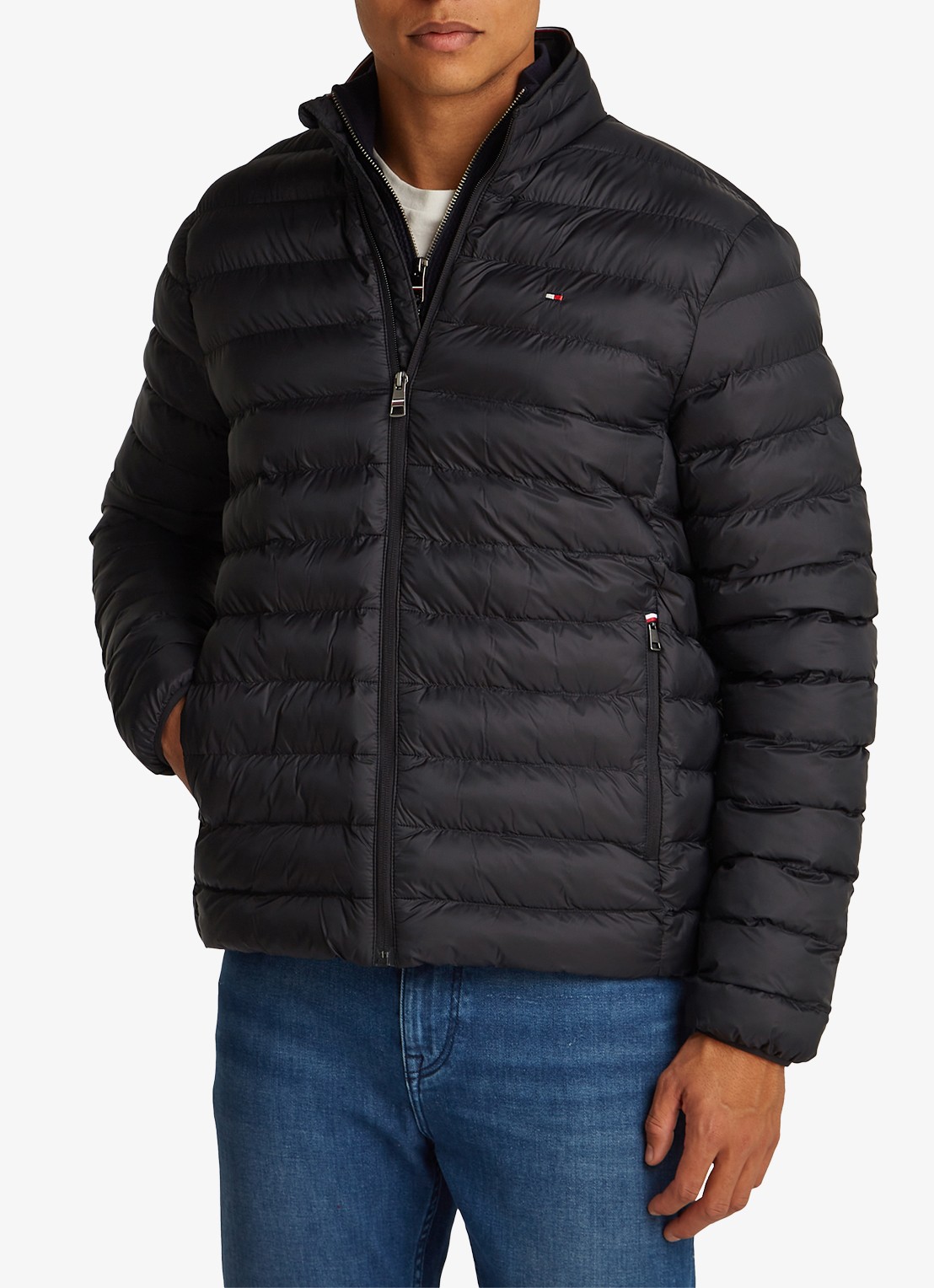 Tommy Hilfiger Gewatteerd jack met ritszakken - detail 4 zwart