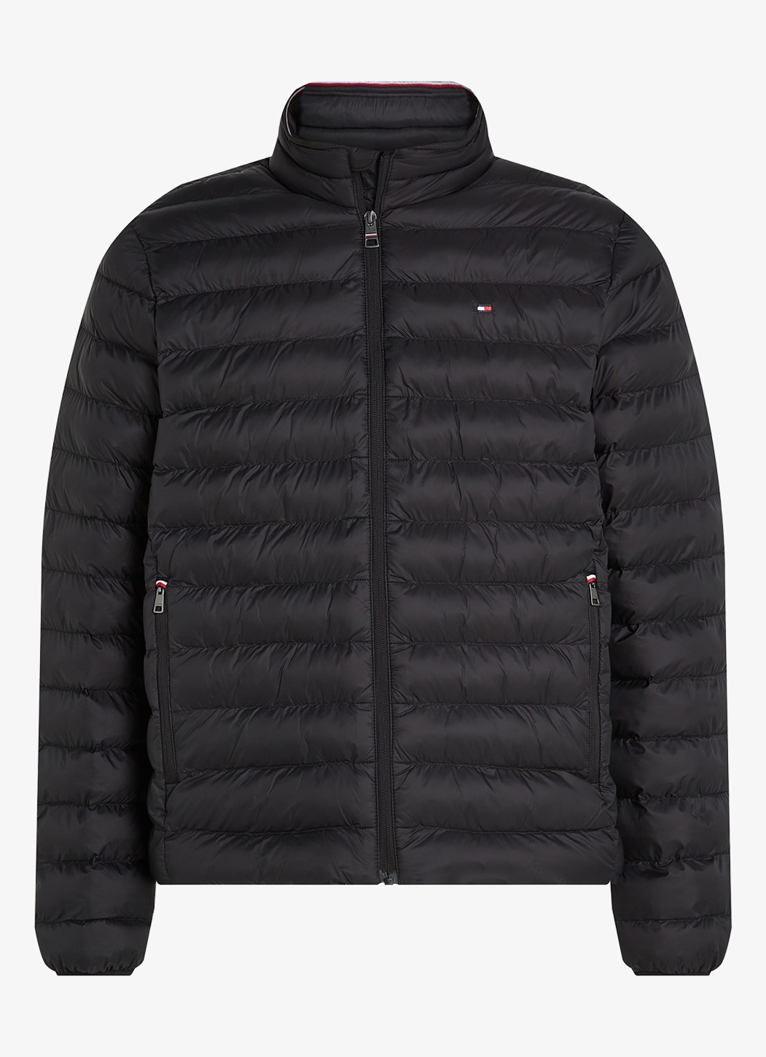 Tommy Hilfiger Gewatteerd jack met ritszakken - voorkant zwart