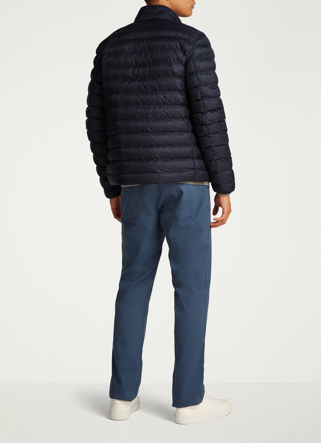Tommy Hilfiger Gewatteerd jack met ritszakken - achterkant donkerblauw
