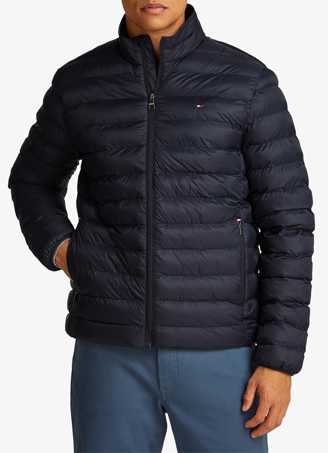 Tommy Hilfiger Gewatteerd jack met ritszakken - detail 4 donkerblauw