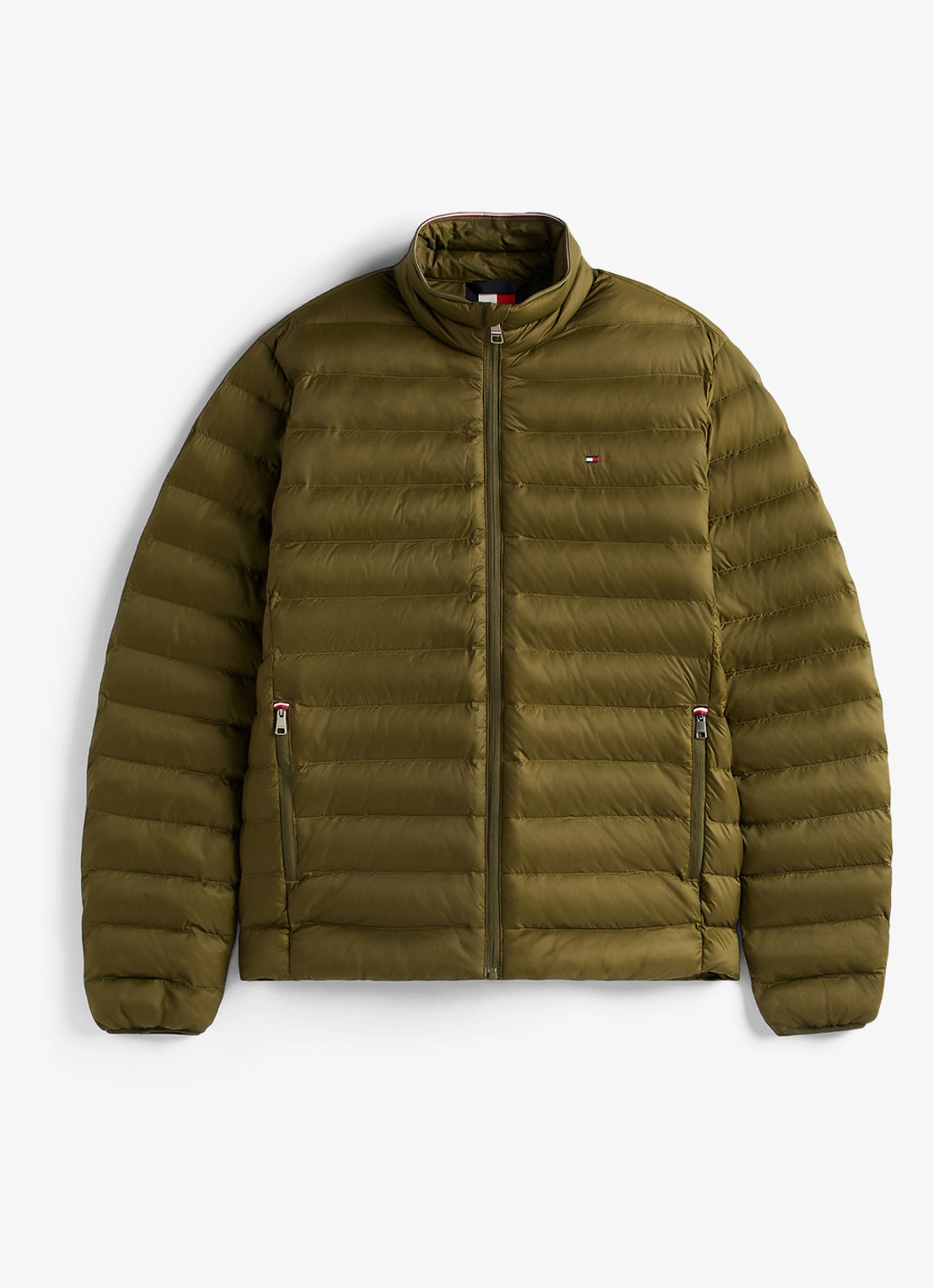 Tommy Hilfiger Gewatteerd jack met waterafstotende coating - voorkant 3 legergroen