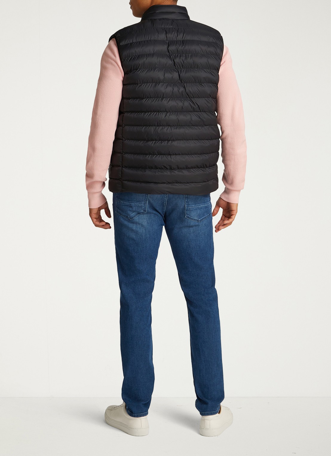 Tommy Hilfiger Gewatteerde bodywarmer met logo - achterkant 3 zwart