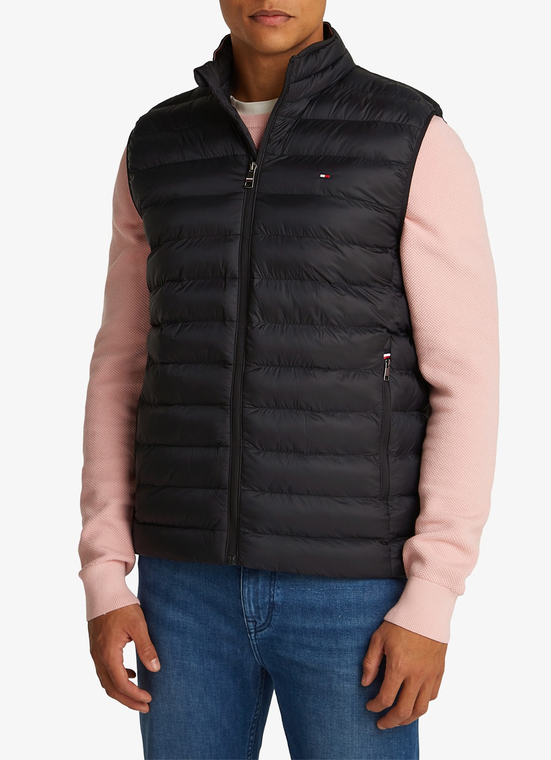 Tommy Hilfiger Gewatteerde bodywarmer met logo - detail 4 zwart