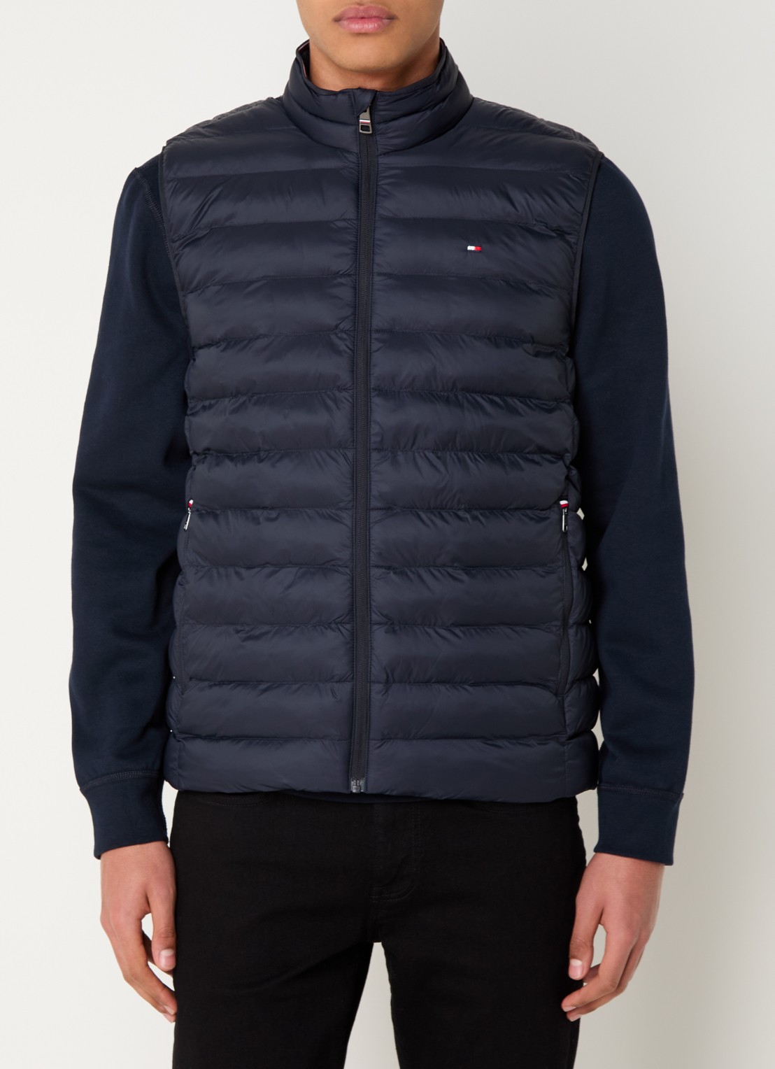 Tommy Hilfiger Gewatteerde bodywarmer met logo - detail 4 donkerblauw