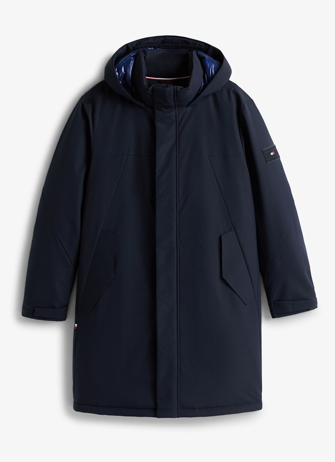 Tommy Hilfiger Gewatteerde parka met capuchon en waterafstotende coating - voorkant 4 donkerblauw
