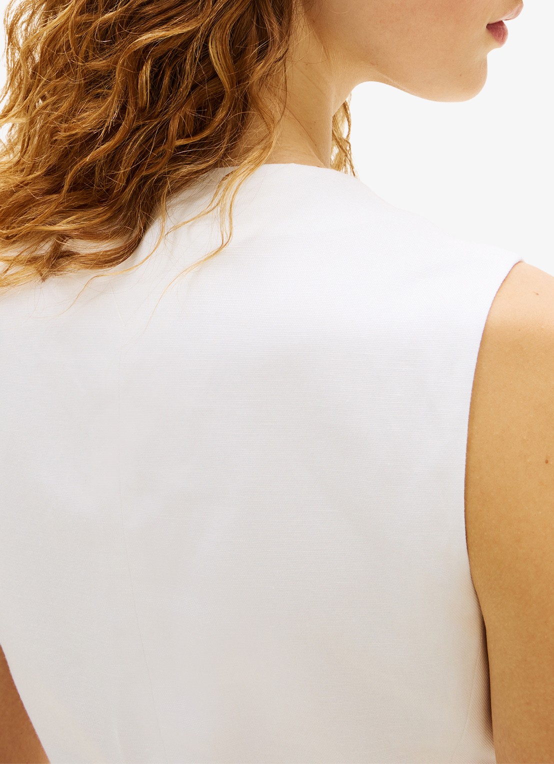 Tommy Hilfiger Gilet in linnenblend  - detail 5 wit