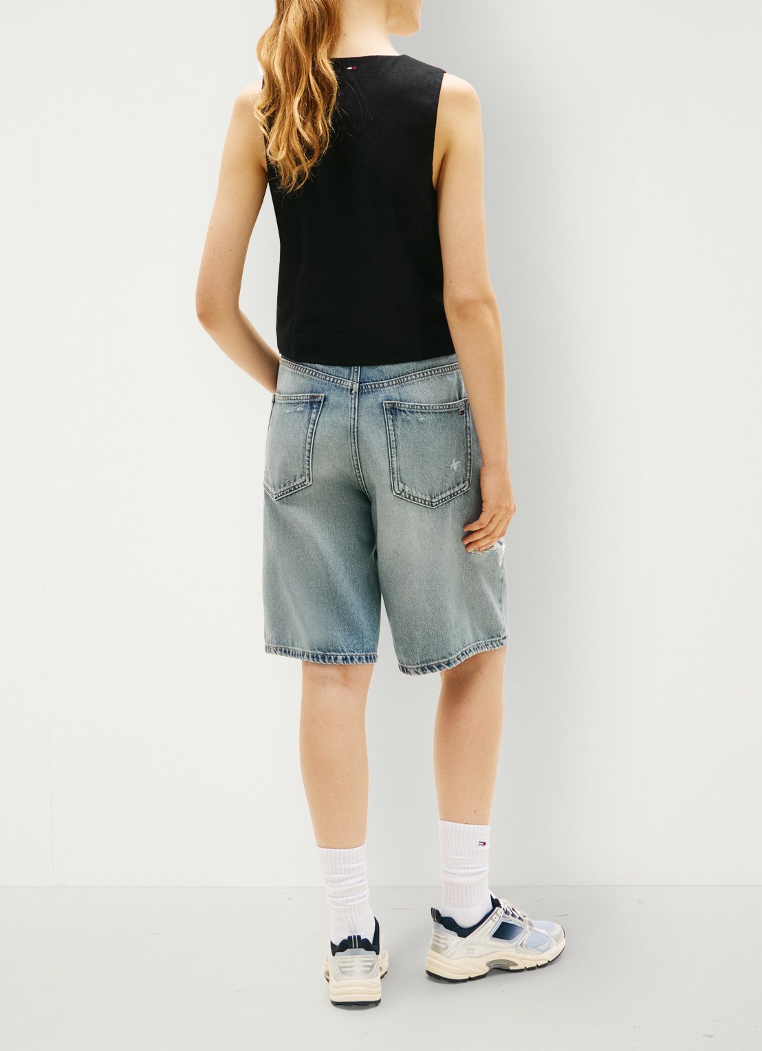 Tommy Hilfiger Gilet in linnenblend - achterkant zwart