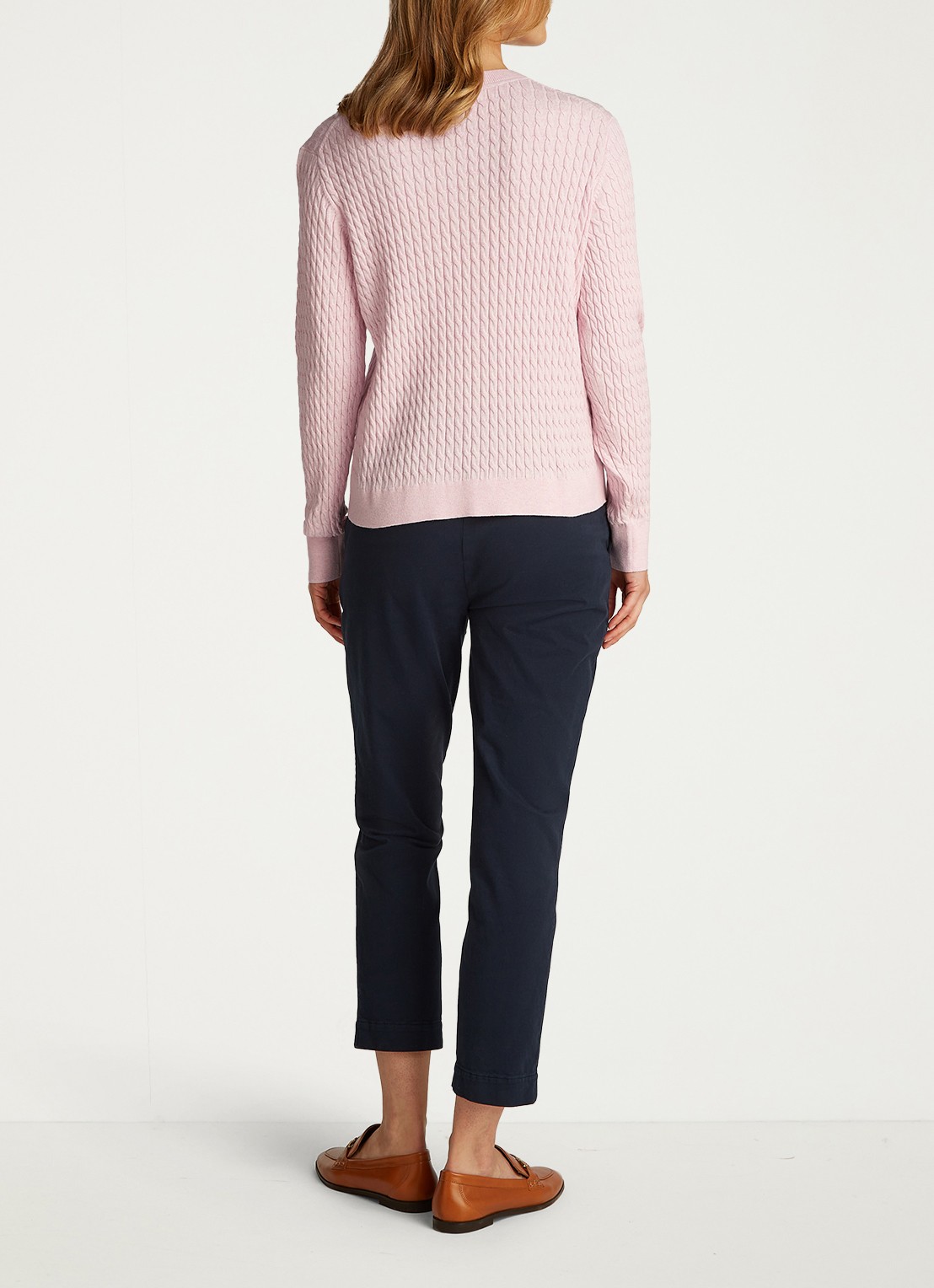 Tommy Hilfiger Grofgebreide trui van  katoen - achterkant 5 roze