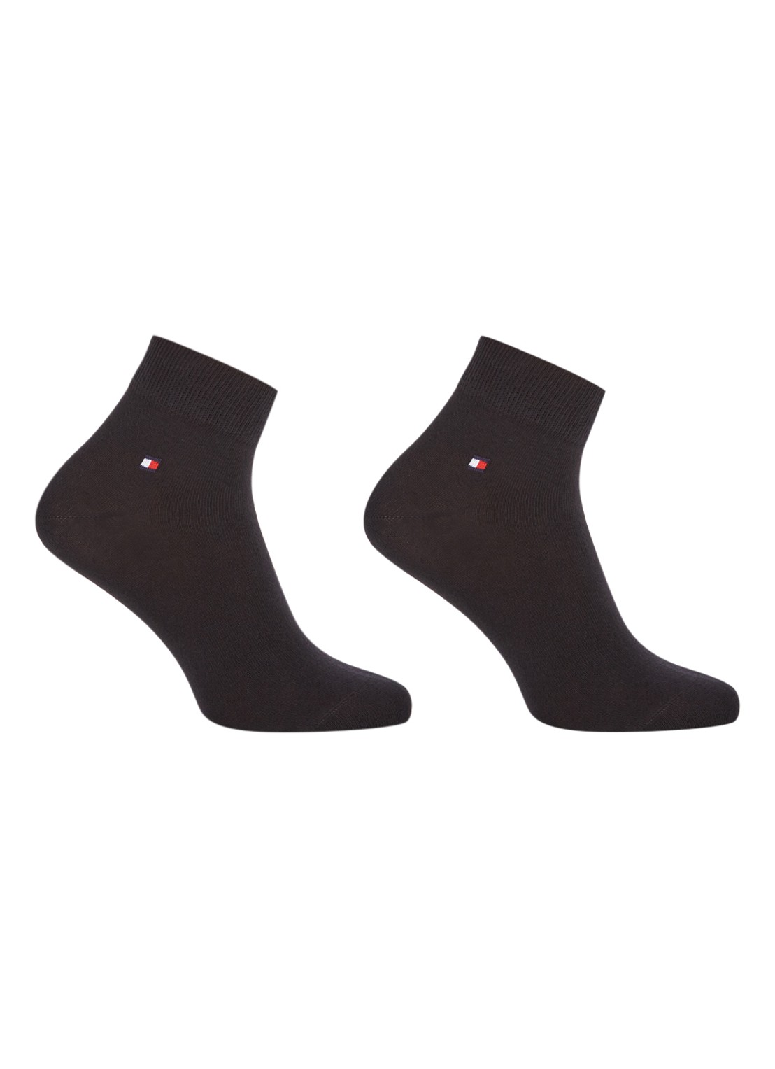 Tommy Hilfiger Halfhoge enkelsokken in 2-pack - voorkant zwart