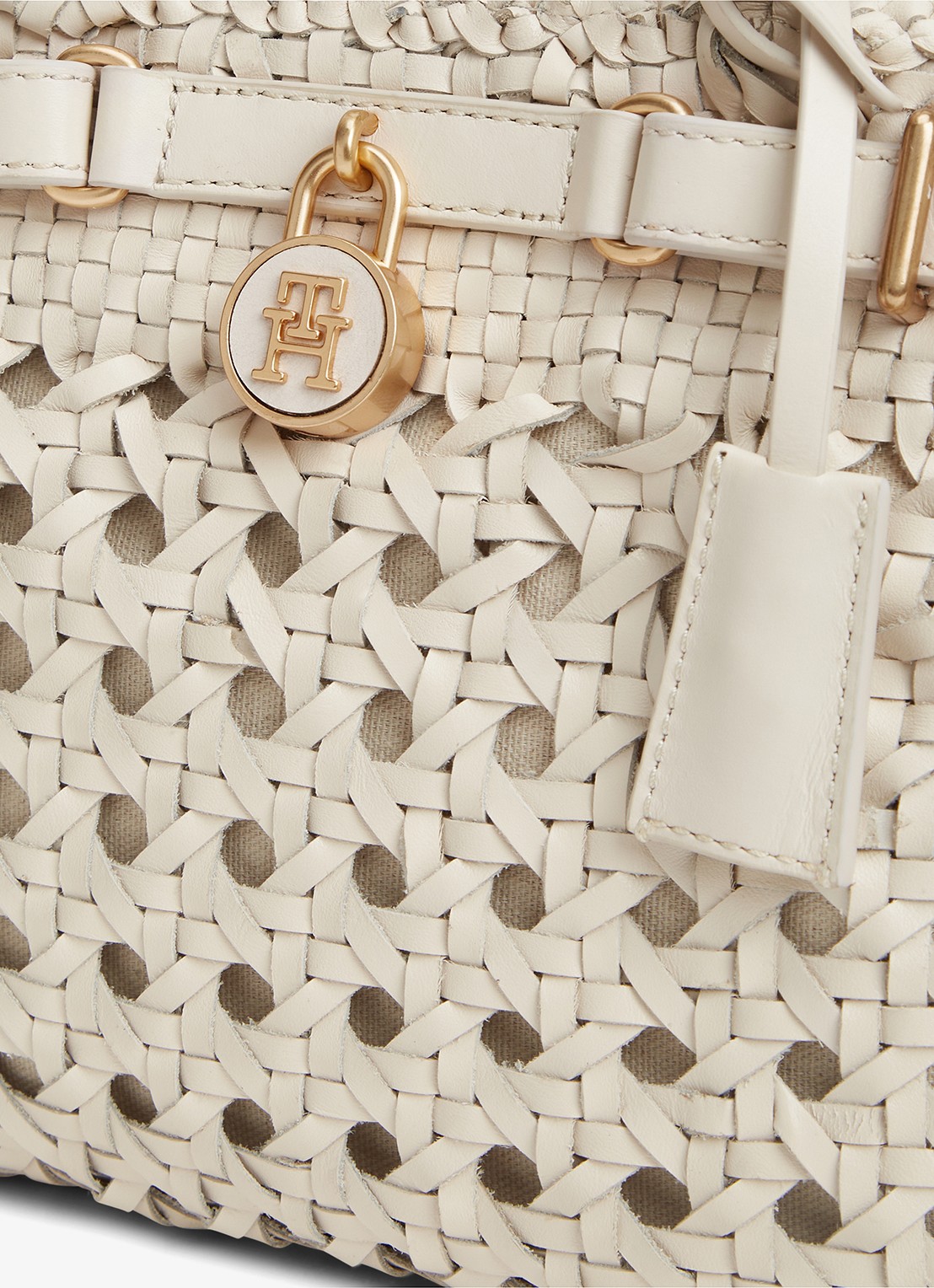 Tommy Hilfiger Handtas met gevlochten detail - detail 3 creme